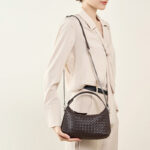 Women's Woven Lambskin Pillow Chain Crossbody Shoulder Handbags