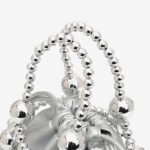 Women's Acrylic Beaded Hollow Evening Clutch Handbag with Chain Strap
