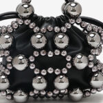 Women's Acrylic Beaded Hollow Evening Clutch Handbag with Chain Strap