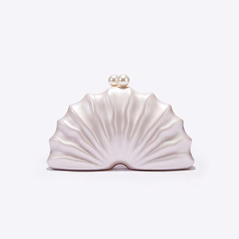 Women's Acrylic Pearls Seashell Clutch Evening Bag