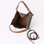 Femmes Noir Imprimé Cuir Véritable Vintage Crossbody Shoulder Bucket Handbag