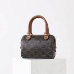 Women's Black Printed Leather Zip Boston Top Handle Bag With Crossbody Strap
