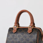 Women's Black Printed Leather Zip Boston Top Handle Bag With Crossbody Strap
