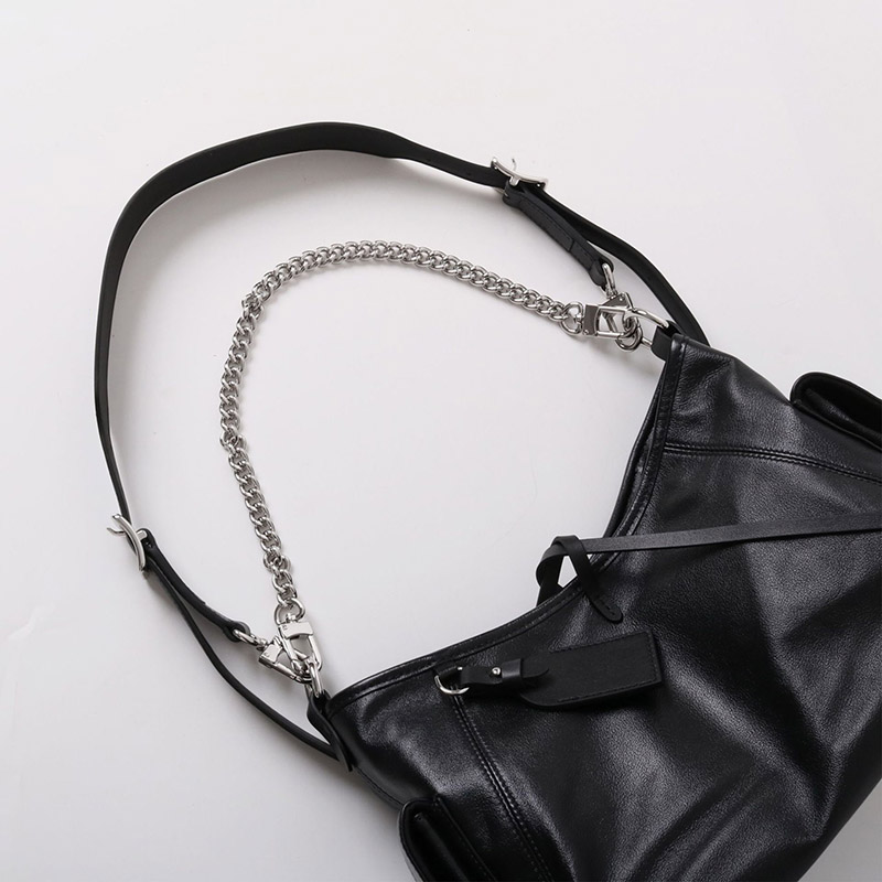 Sac à bandoulière hobo à fermeture magnétique en cuir souple pleine fleur noir pour femmes