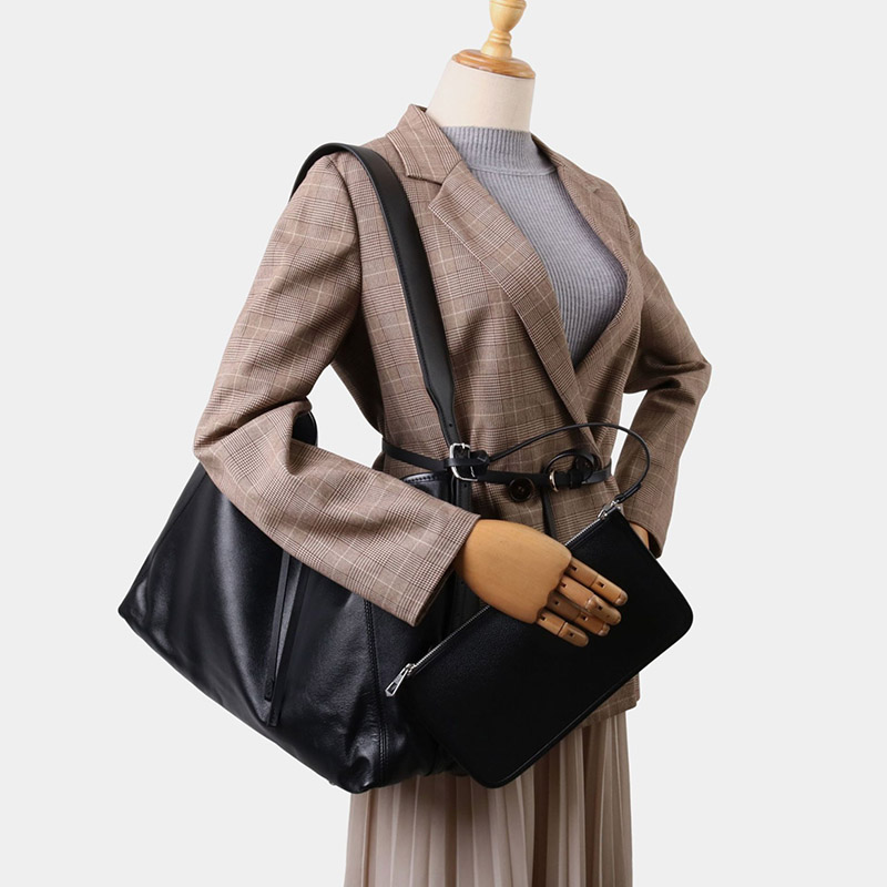 Sac à bandoulière hobo à fermeture magnétique en cuir souple pleine fleur noir pour femmes