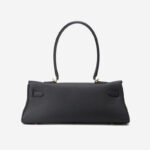 Women's Full-Grain Cowhide Leather Horizontal Crossbody Strap Top Handle Shoulder Bag With Gold Hardware