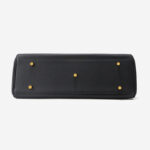 Women's Full-Grain Cowhide Leather Horizontal Crossbody Strap Top Handle Shoulder Bag With Gold Hardware