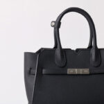 Women's Full-Grain Leather Drawstring Buckle Satchel Handbag with Crossbody Strap