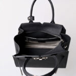 Women's Full-Grain Leather Drawstring Buckle Satchel Handbag with Crossbody Strap