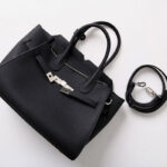 Women's Full-Grain Leather Drawstring Buckle Satchel Handbag with Crossbody Strap