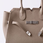 Women's Full-Grain Leather Drawstring Buckle Satchel Handbag with Crossbody Strap