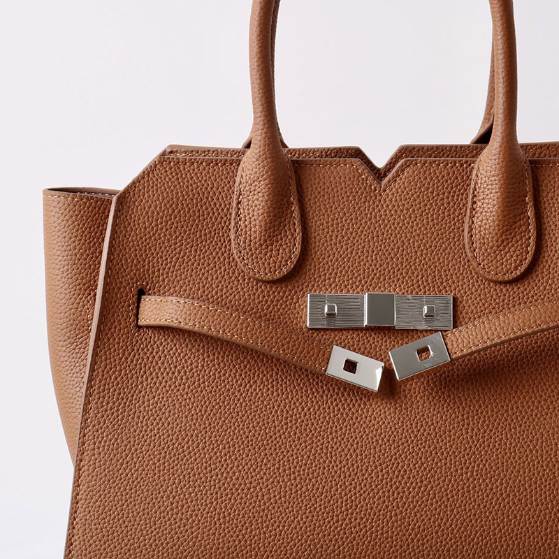 Women's Full-Grain Leather Drawstring Buckle Satchel Handbag with Crossbody Strap