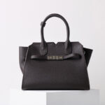 Women's Full-Grain Leather Drawstring Buckle Satchel Handbag with Crossbody Strap