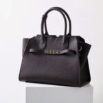 Women's Full-Grain Leather Drawstring Buckle Satchel Handbag with Crossbody Strap