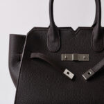 Women's Full-Grain Leather Drawstring Buckle Satchel Handbag with Crossbody Strap