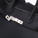 Women's Full-Grain Leather Drawstring Buckle Satchel Handbag with Crossbody Strap