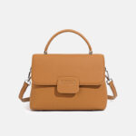 Women's Full-Grain Leather Flap Top Handle Crossbody Shoulder Bag