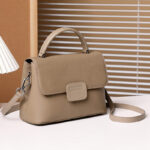Women's Full-Grain Leather Flap Top Handle Crossbody Shoulder Bag