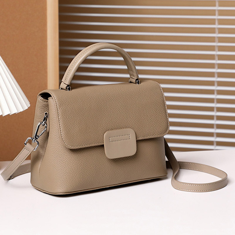 Women's Full-Grain Leather Flap Top Handle Crossbody Shoulder Bag