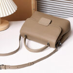 Women's Full-Grain Leather Flap Top Handle Crossbody Shoulder Bag