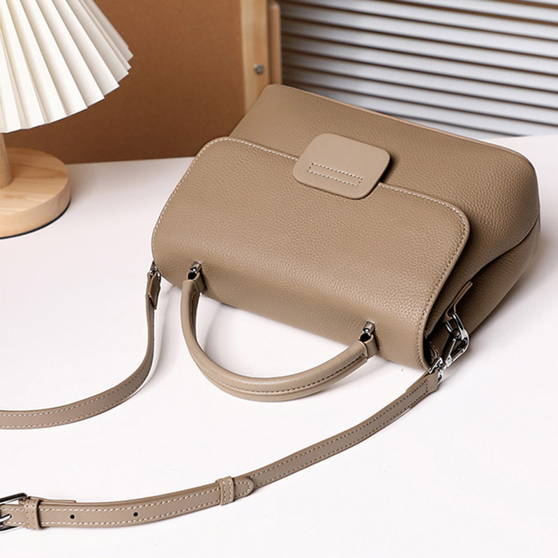 Women's Full-Grain Leather Flap Top Handle Crossbody Shoulder Bag