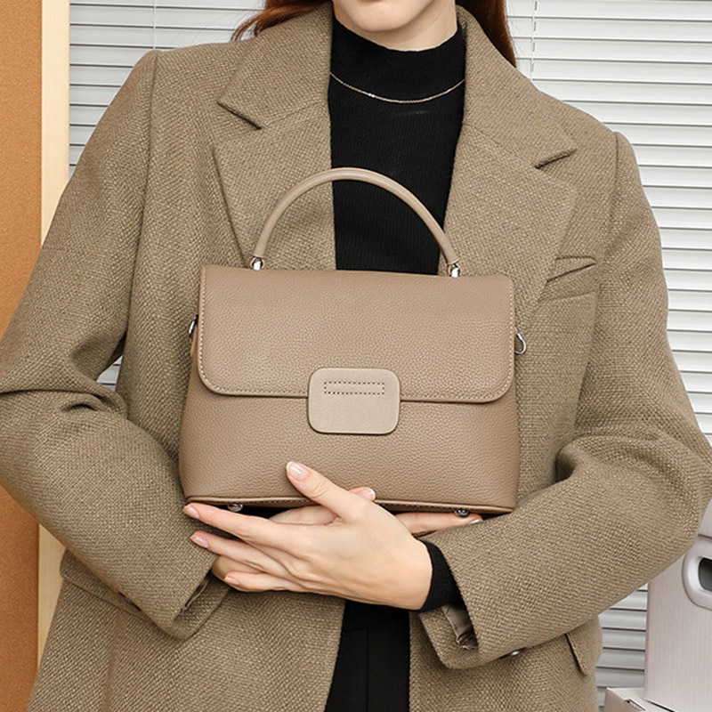 Women's Full-Grain Leather Flap Top Handle Crossbody Shoulder Bag