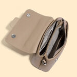 Women's Full-Grain Leather Flap Top Handle Crossbody Shoulder Bag