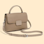 Women's Full-Grain Leather Flap Top Handle Crossbody Shoulder Bag