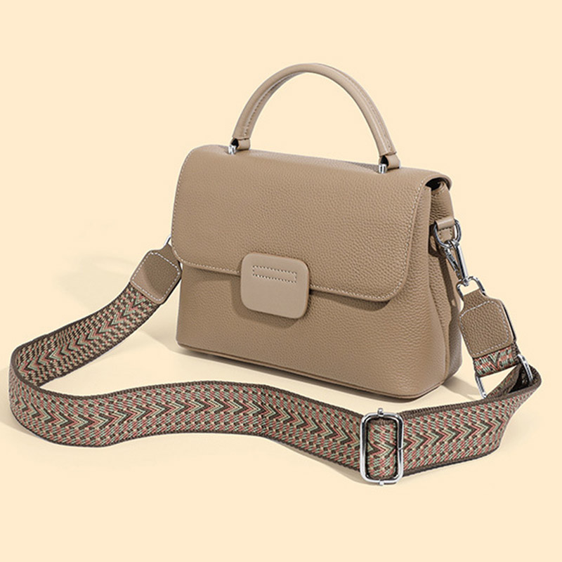 Women's Full-Grain Leather Flap Top Handle Crossbody Shoulder Bag