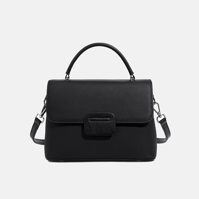 Women's Full-Grain Leather Flap Top Handle Crossbody Shoulder Bag