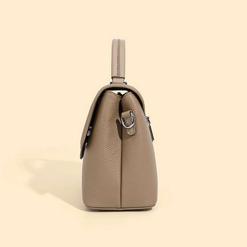 Women's Full-Grain Leather Flap Top Handle Crossbody Shoulder Bag