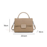Women's Full-Grain Leather Flap Top Handle Crossbody Shoulder Bag