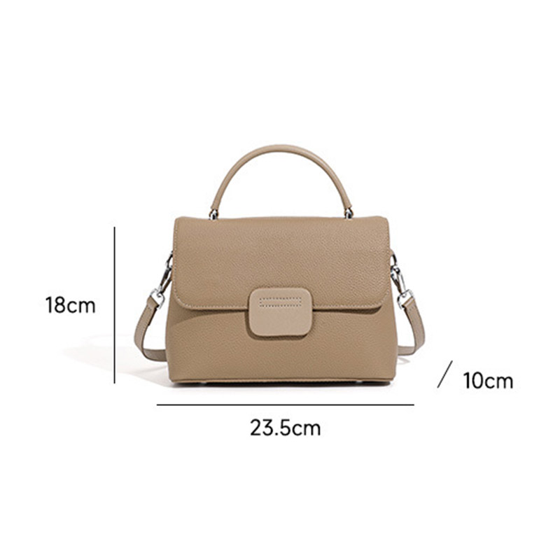 Women's Full-Grain Leather Flap Top Handle Crossbody Shoulder Bag
