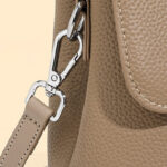 Women's Full-Grain Leather Flap Top Handle Crossbody Shoulder Bag