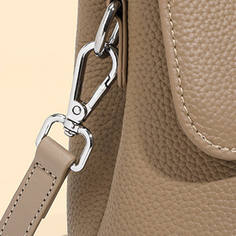 Women's Full-Grain Leather Flap Top Handle Crossbody Shoulder Bag