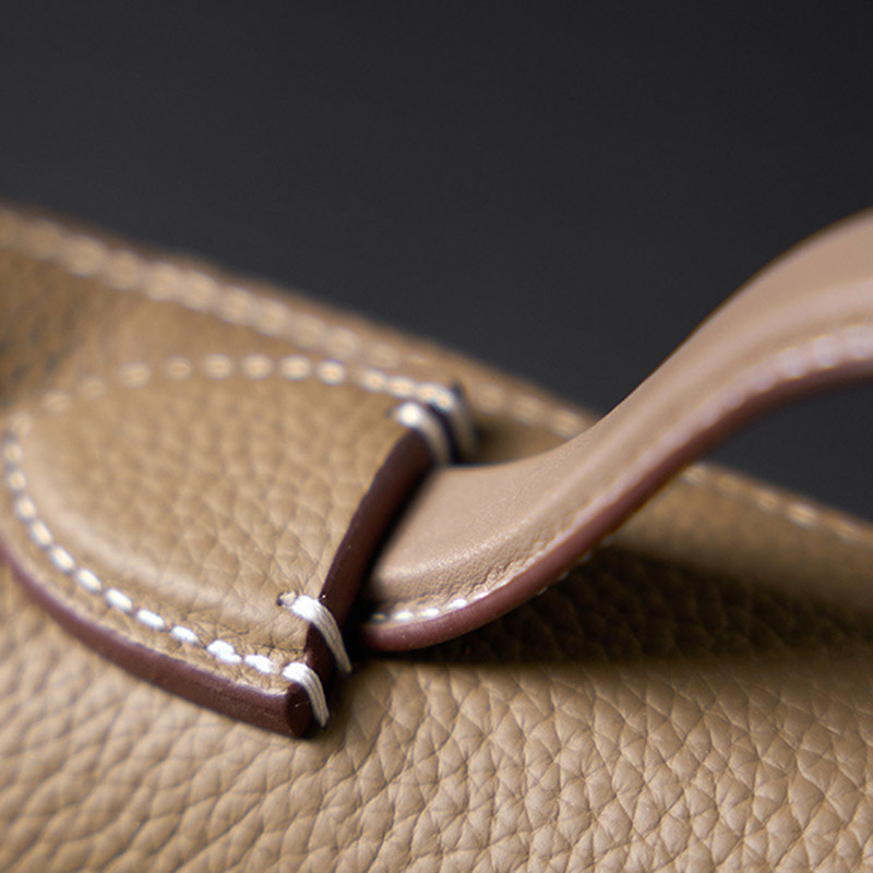 Sac à main en cuir pleine fleur avec fermeture Twist Lock et bandoulière pour femmes