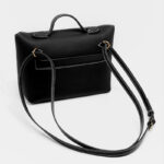 Sac à main en cuir pleine fleur avec fermeture Twist Lock et bandoulière pour femmes