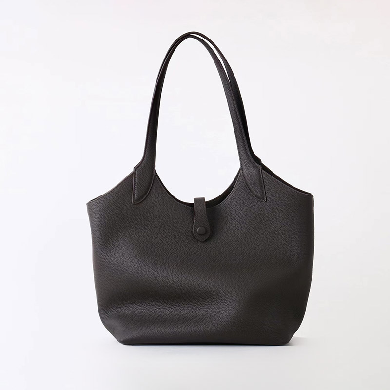 Women's Full-Grain Leather Magnetic Snap Shoulder Tote Bags
