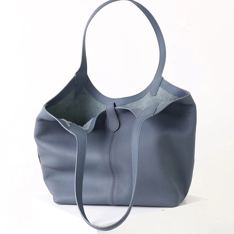 Women's Full-Grain Leather Magnetic Snap Shoulder Tote Bags