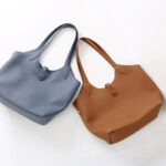 Women's Full-Grain Leather Magnetic Snap Shoulder Tote Bags