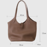Women's Full-Grain Leather Magnetic Snap Shoulder Tote Bags