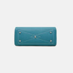 Women's Full-Grain Leather Pillow-Shaped Crossbody Shoulder Strap Handbag With Lock Detail