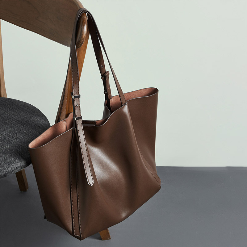 Fourre-tout en cuir véritable vintage pour femmes