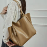 Fourre-tout en cuir véritable vintage pour femmes