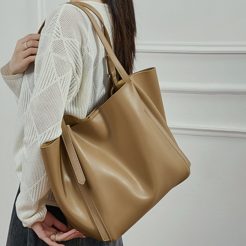 Fourre-tout en cuir véritable vintage pour femmes