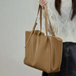 Fourre-tout en cuir véritable vintage pour femmes