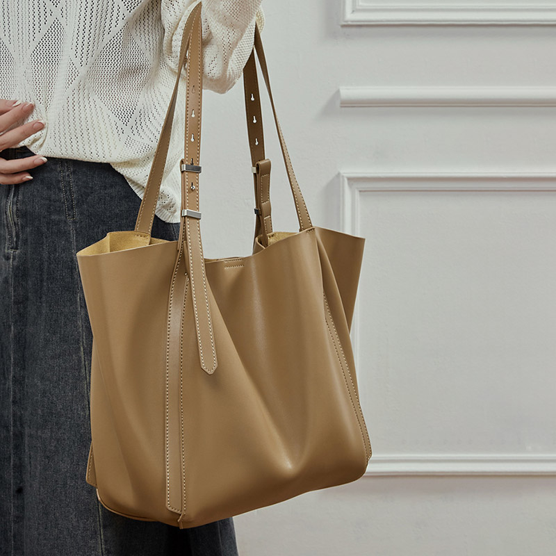 Fourre-tout en cuir véritable vintage pour femmes