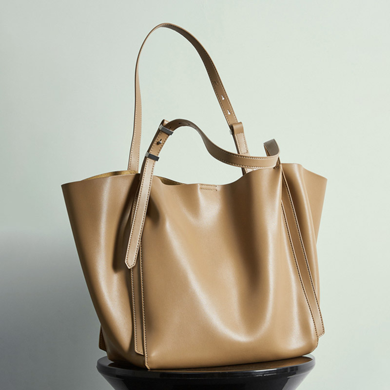 Fourre-tout en cuir véritable vintage pour femmes