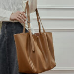 Fourre-tout en cuir véritable vintage pour femmes