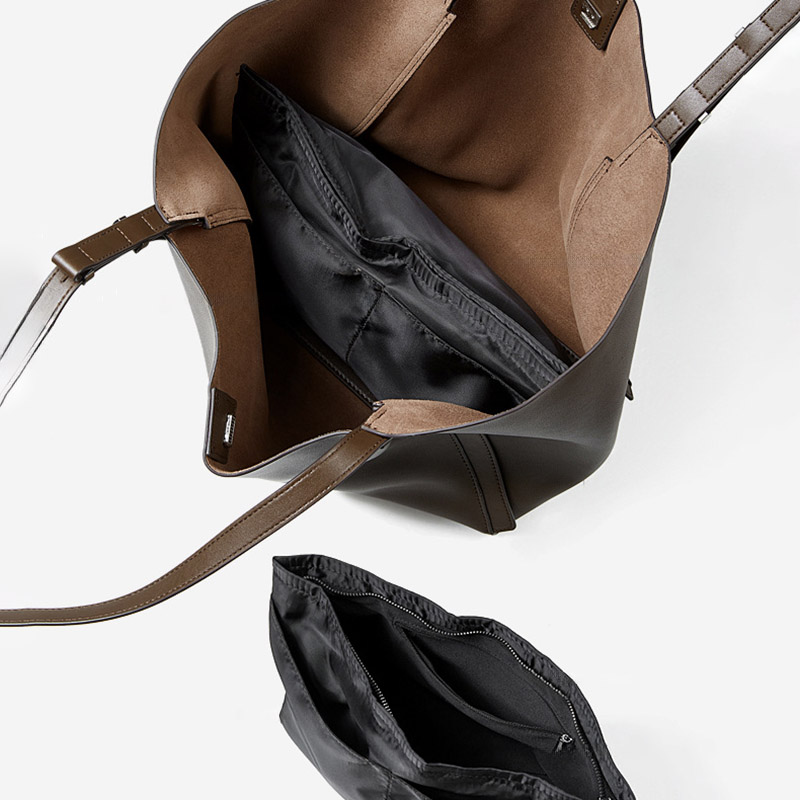 Fourre-tout en cuir véritable vintage pour femmes